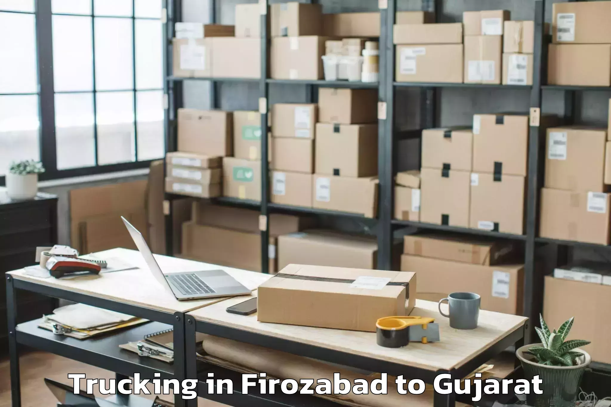 Book Firozabad to Valod Trucking Online